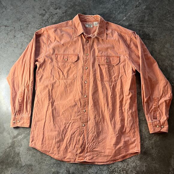 L.L. Bean Other - L.L. Bean Men's Large Tall Faded Terracotta Cotton Canvas Work Shirt